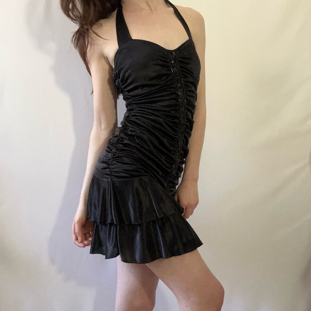 Elegant Black Halter Dress